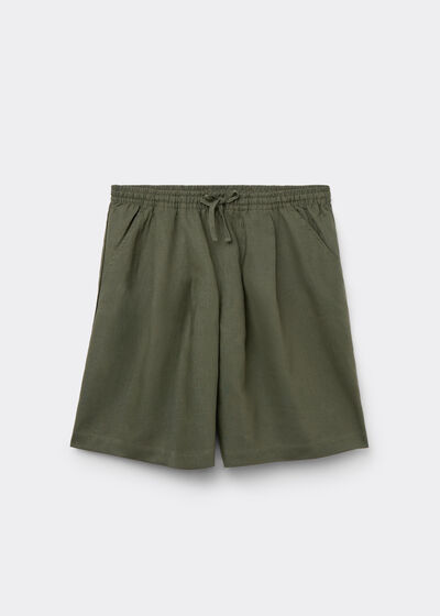 Bermudas em Linho e Viscose