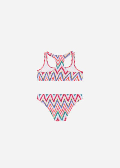 Girls' Two Piece Swimsuit Multicolor Chevron