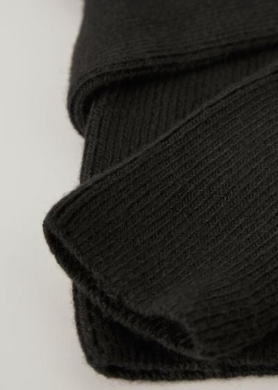 Thigh High Socks with Open Knit Wool