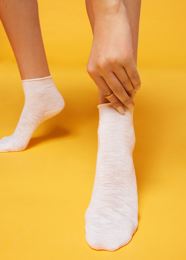 Krátké ponožky s příměsí lnu