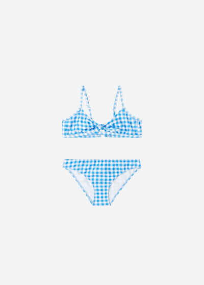 Bikini für Mädchen Vichy Delicate Blue