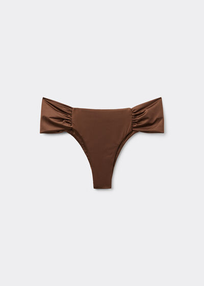 Brasiliana con Drappeggio Costume Shiny Satin