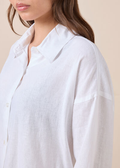 Short Linen and Viscose Shirt