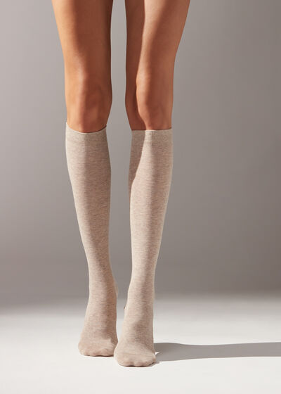 Long Satin Cotton Socks