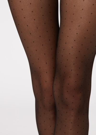 Collants Transparentes de 40 Den às Micro Bolinhas