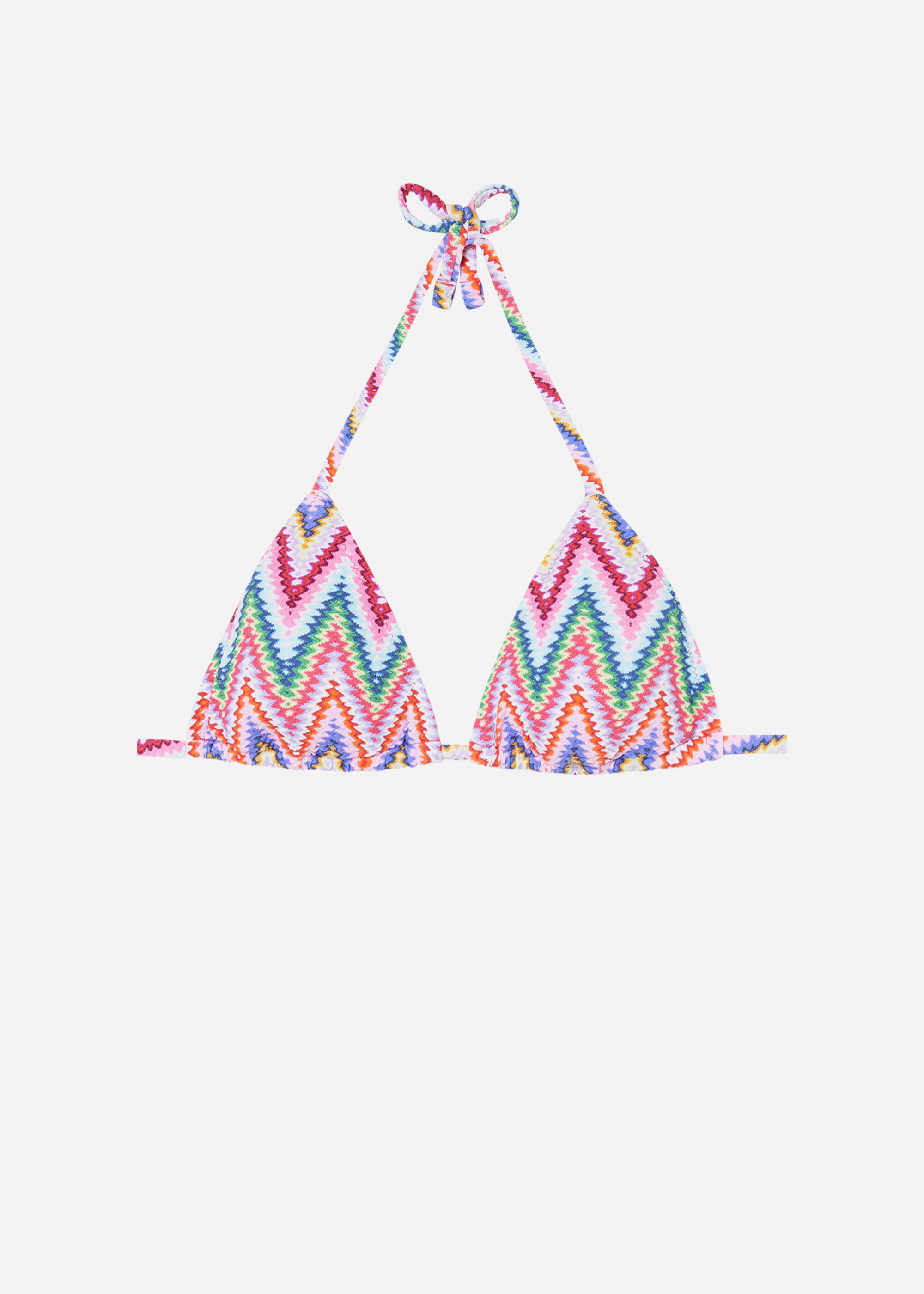 Triangle Bikini Top with Removable Padding Multicolor Chevron