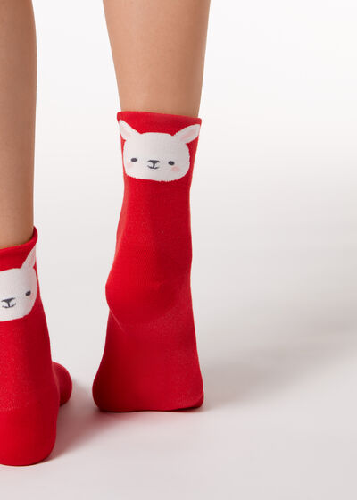 Red Rabbit Short Socks