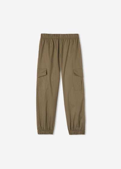 Girls' Cotton Cargo Trousers