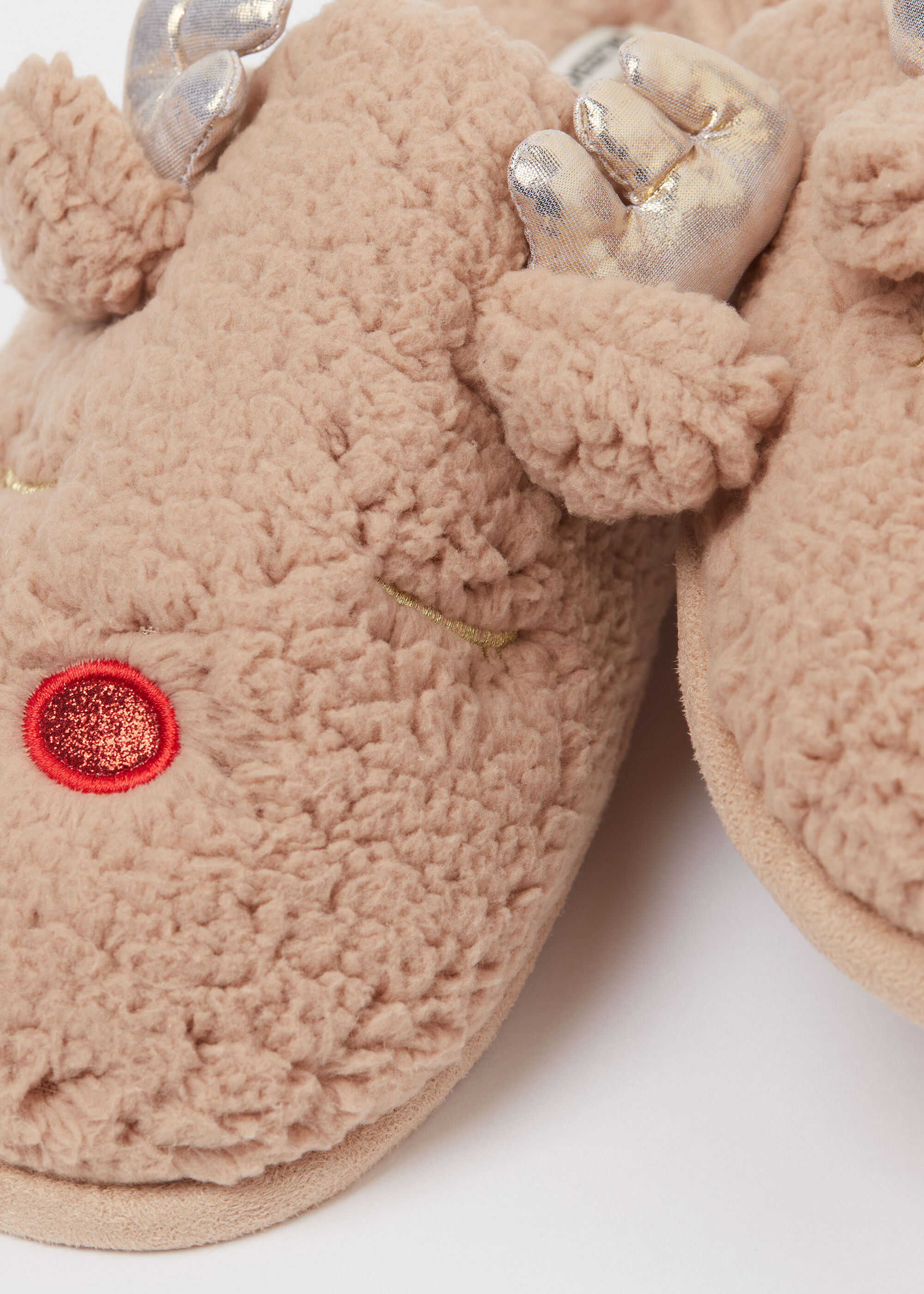 Soft Christmas Teddy Slippers