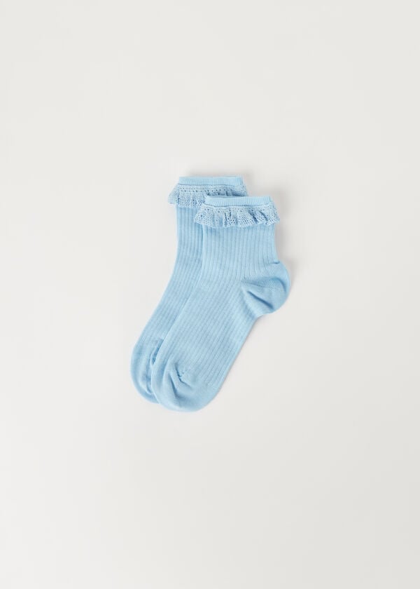 Kratke čarape s volanom za djevojčice