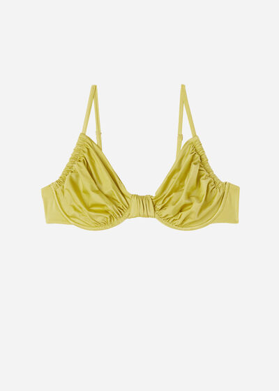 Balconette Swimsuit Top Shiny Satin