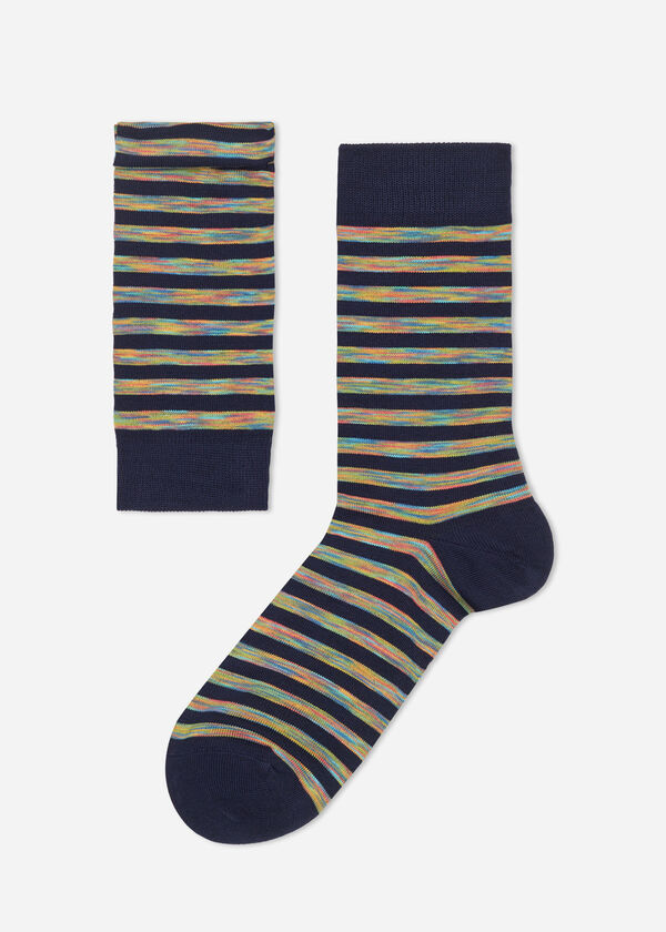 Krátké pánské žebrované ponožky z mercerované bavlny