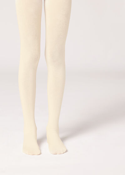 Girls' Super Opaque Tights with Cashmere
