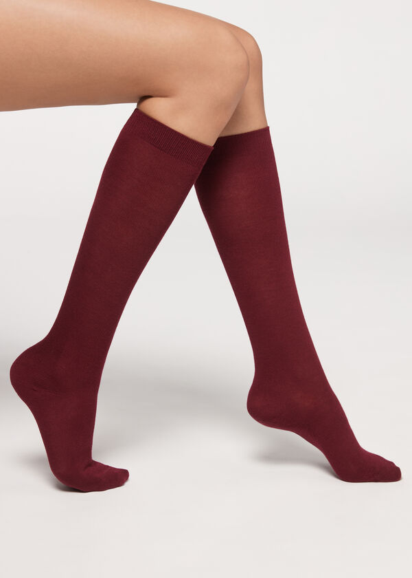 Wool and cotton long socks