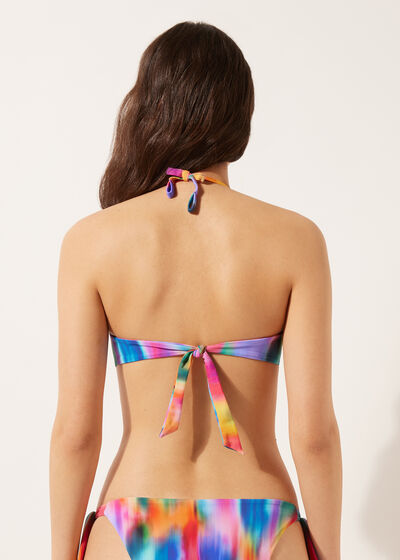 Sutien Triunghi Căptușit Costum de Baie Rainbow Shades