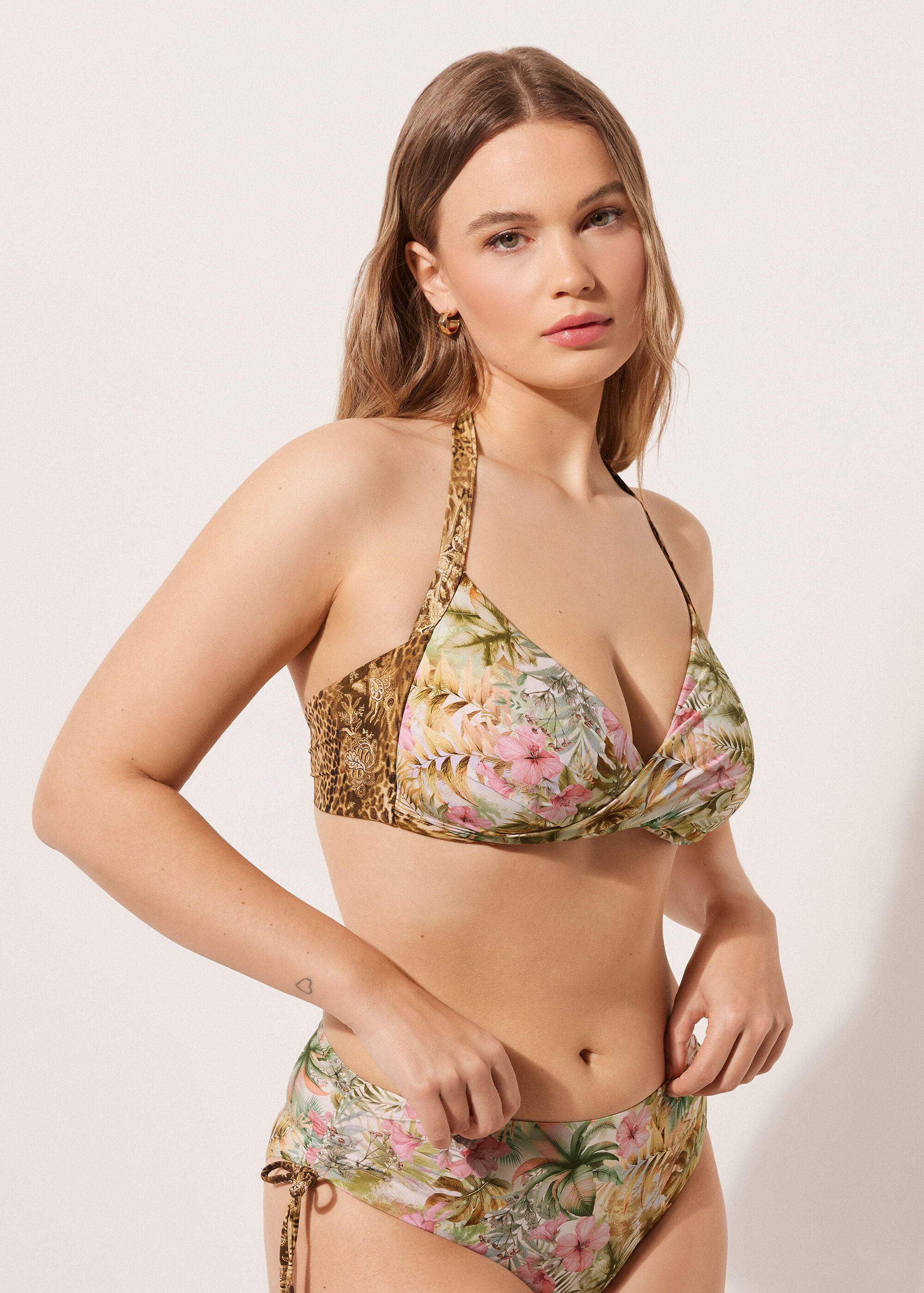 Padded Triangle Bikini Top Wild Tropics