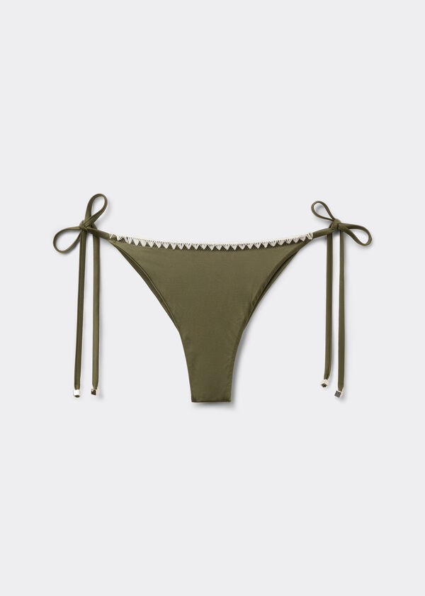 Tie Brazilian Bikini Bottoms Refined Shine