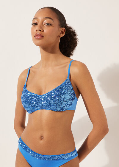 Brassiere Bikini Top with Removable Padding Glowing Surface