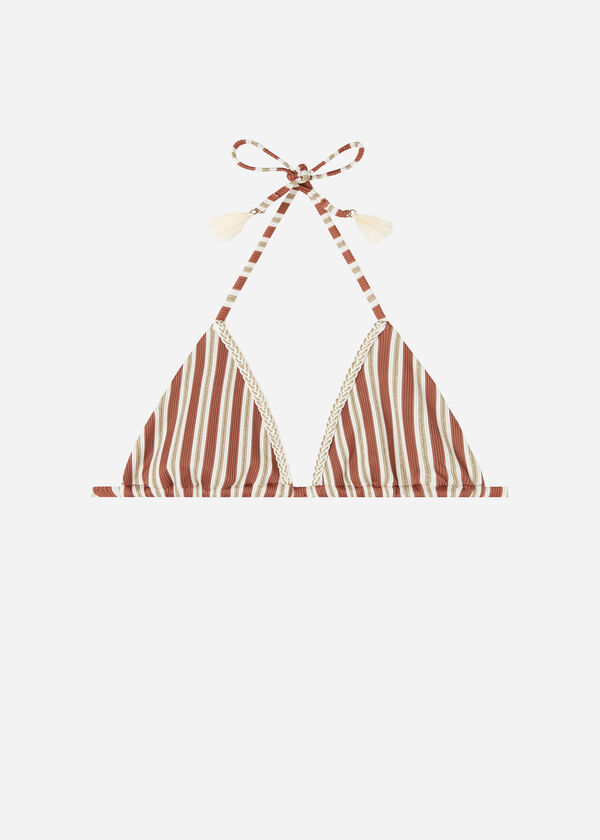 Rodi Stripe Triangle Bikini Top with Removable Padding