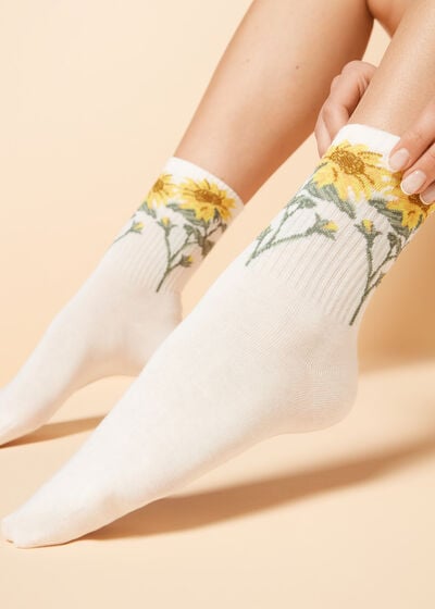 Flower Design Eco Short Sport Socks