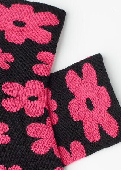 Kratke čarape za djevojčice s uzorkom cvijeća