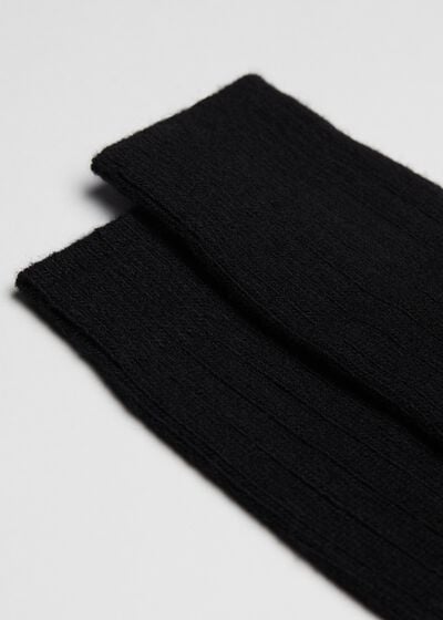 Men’s Short Ribbed Socks with Wool and Cashmere