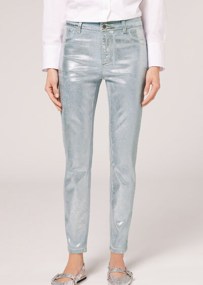 Coated Effect Stretch Jeans