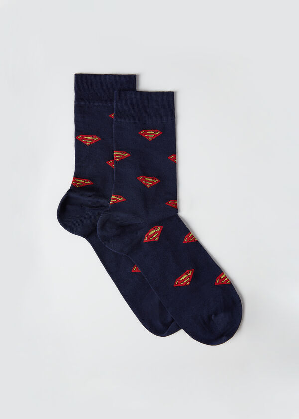 Rövid szárú férfi zokni superman mintával