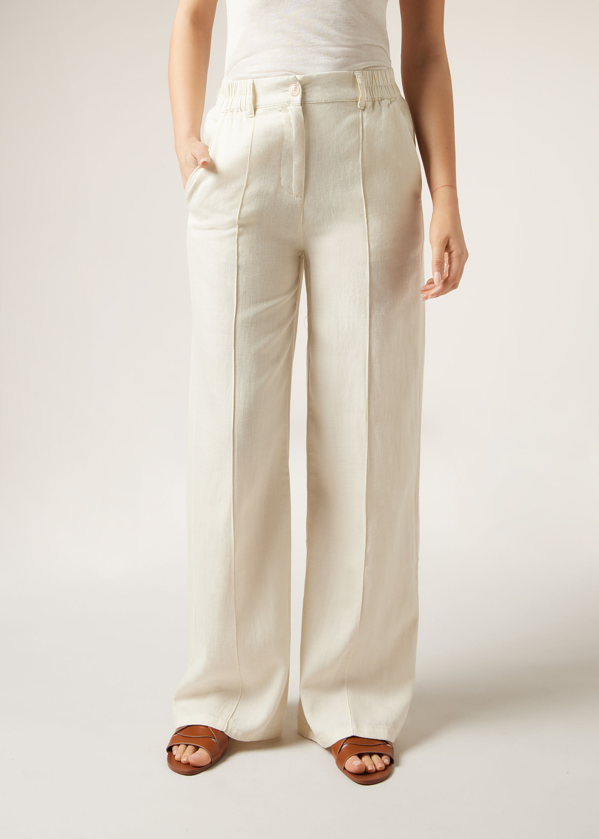 Linen and Eco Lyocell Palazzo Trousers