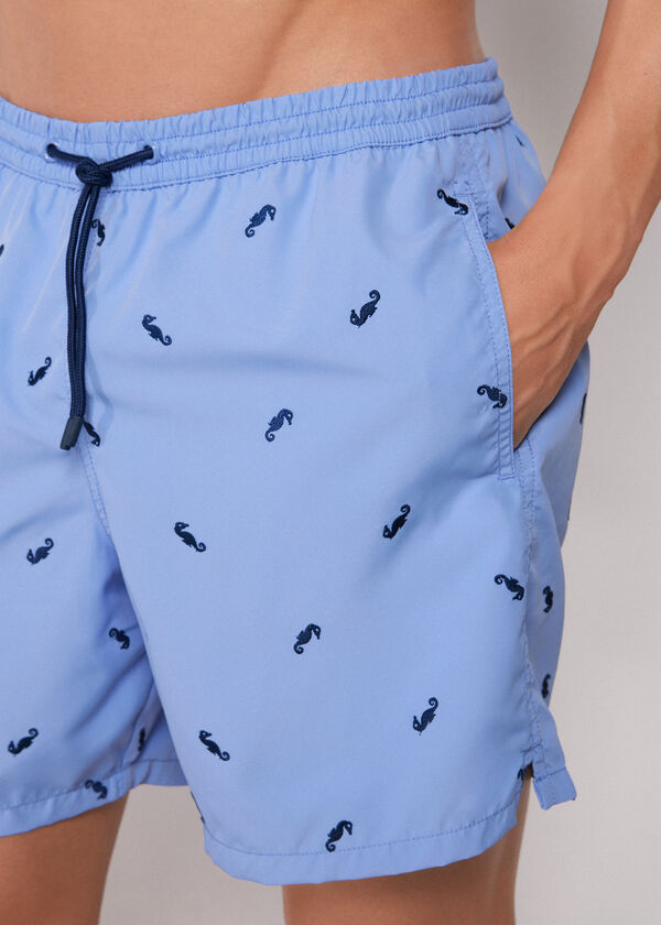 Men&rsquo;s Patterned Boxer Swim Shorts Formentera