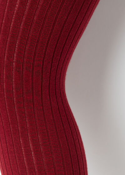 Girls Narrow Rib Cotton Tights