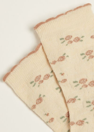 Calcetines Cortos con Diseño de Flores Eco de Niña
