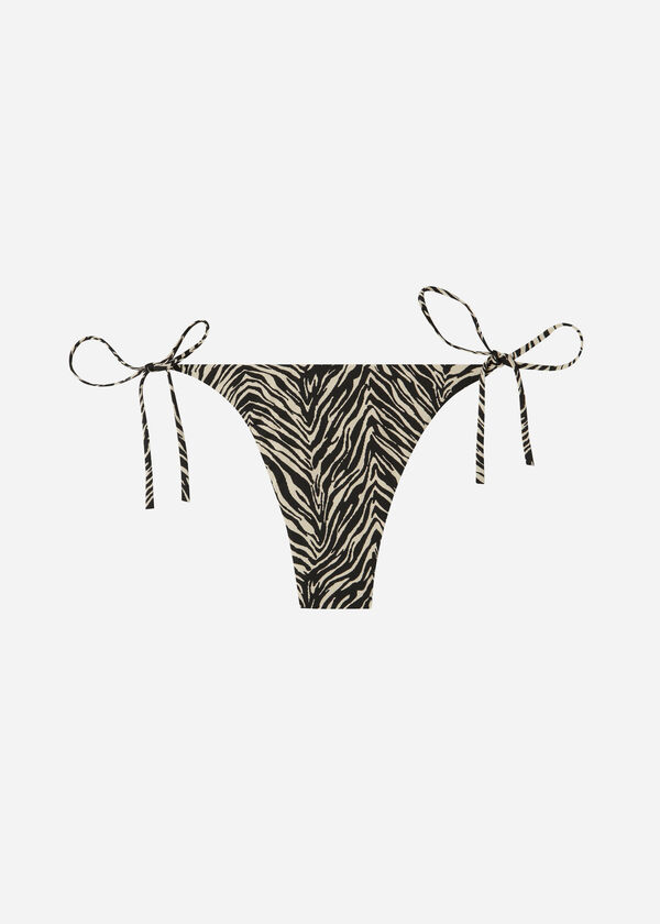Zebra Print Thong Bikini Bottoms Nairobi