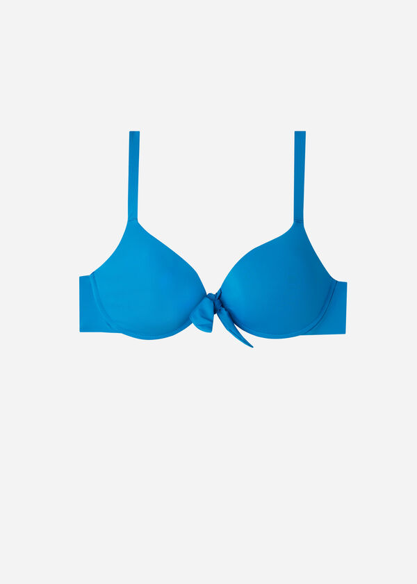 Aqua Tie Dye Seamless Adjustable Front Tie Bikini Top – HYPEACH