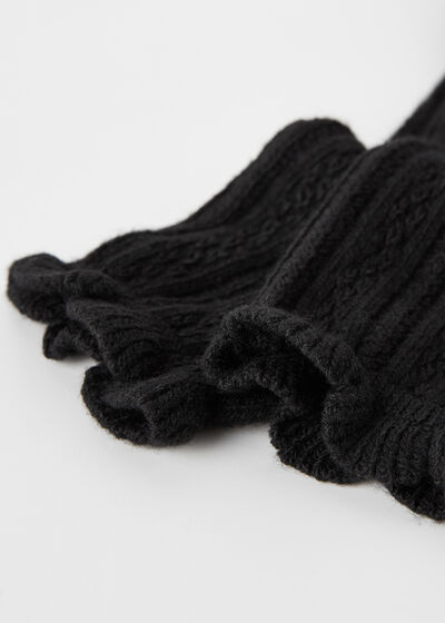 Romantic Trim Cashmere Short Socks