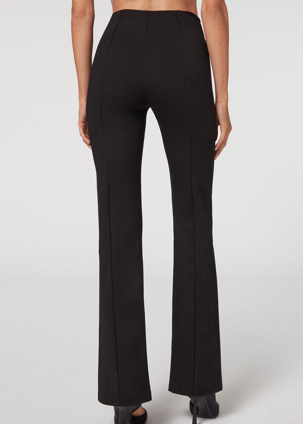 Leggings Punto Milano con Spacco Frontale