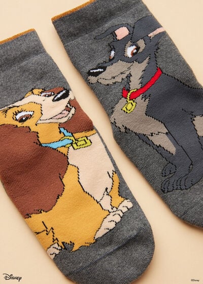 Disney Leydi ile Sokak Köpeği Kaymaz Çocuk Çorabı
