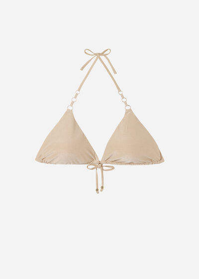 Triangel-Bikinioberteil mit herausnehmbaren Polstern Golden Gleam