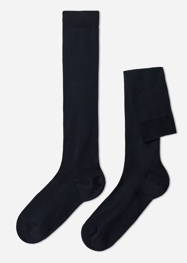 Dlouhé pánské ponožky z elastické bavlny