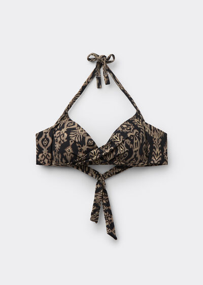 Padded Triangle Bikini Top Golden Ethnic