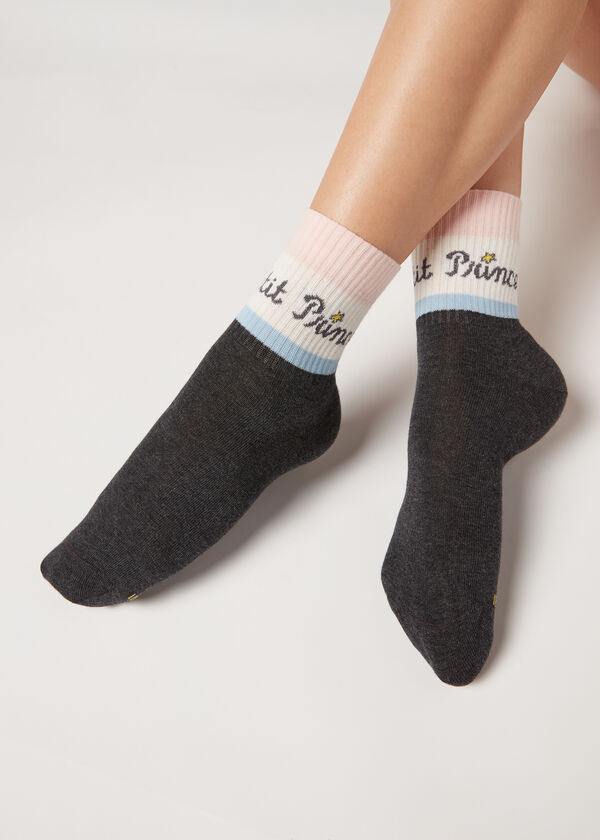 The Little Prince Short Socks with Text