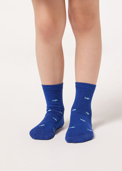 Kurze Socken mit Tiermuster für Kinder