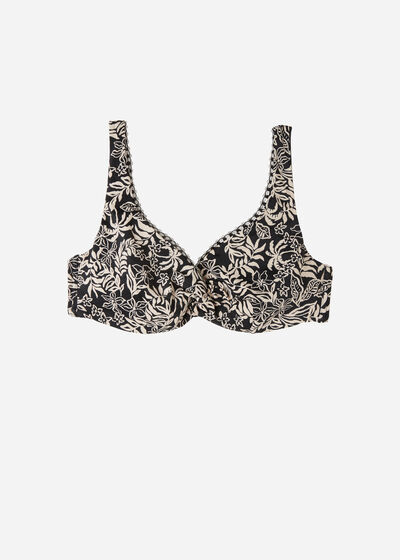 Foliage Balconette Bikini Top Botanic Black and White