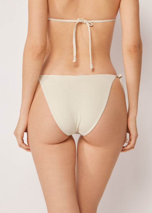 Tie Bikini Bottoms Sequin Net