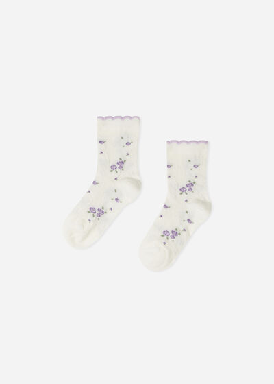 Novorodenecké krátke kvetované ponožky Eco