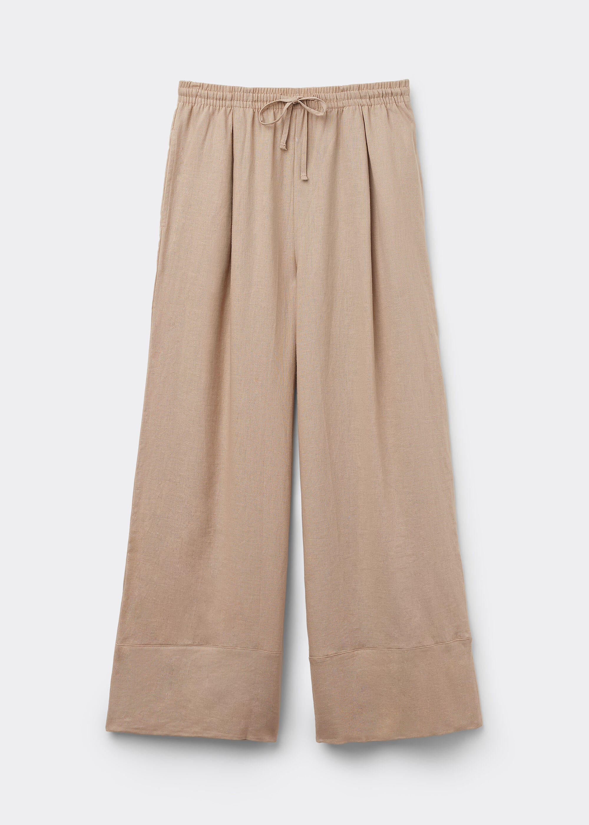 Linen and Viscose Palazzo Pants