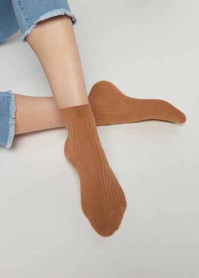 Pamuklu ve Kaşmir Fitilli Kısa Çorap
