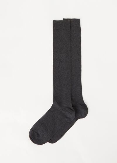 Chaussettes longues en coton extensible pour homme