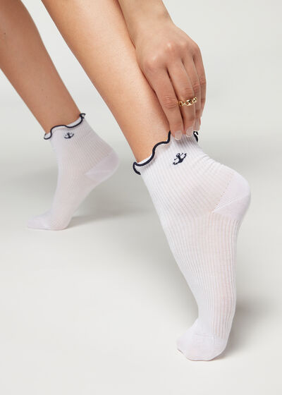 Nautical Patterned Short Socks