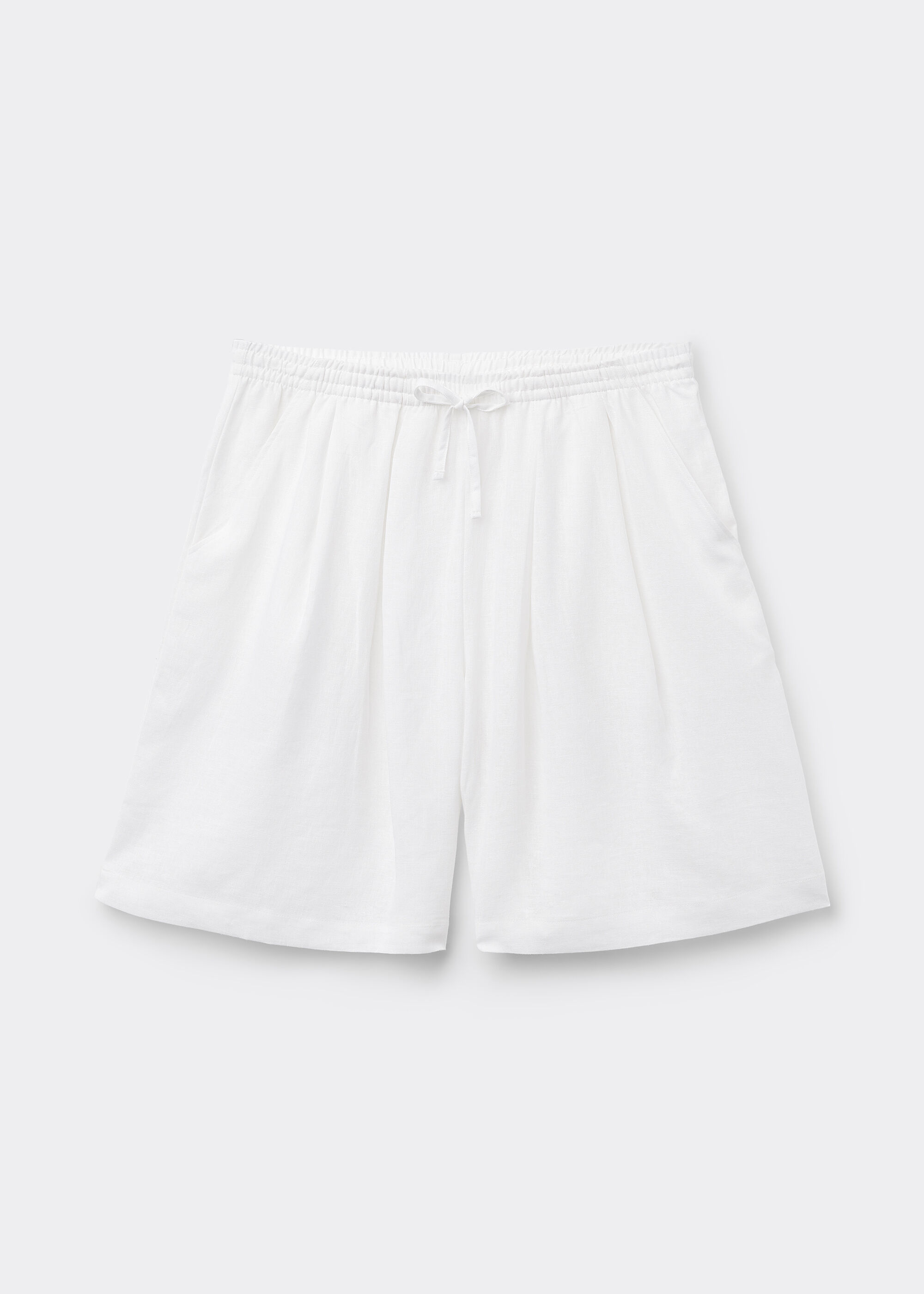 Bermudashorts aus Leinen und Viskose